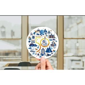 New! 5" WDW 50th Anniversary round Magnet for car or fridge in White color